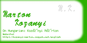 marton kozanyi business card